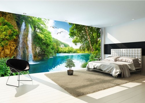 Fototapeta wodospad i laguna
