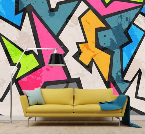 Fototapeta Sofa, prostokąt i sztuka