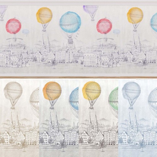 Fototapeta Balon na gorące powietrze, balon i linia