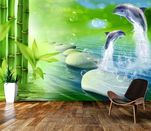Fototapeta Natura, Zielony i Ściana