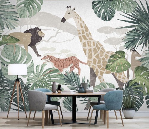 Fototapeta żyrafa, giraffidae i Ściana