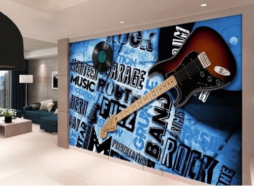 Fototapeta Instrument muzyczny, gitara i roślina