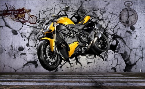 Fototapeta Motocykl, pojazd i żółty
