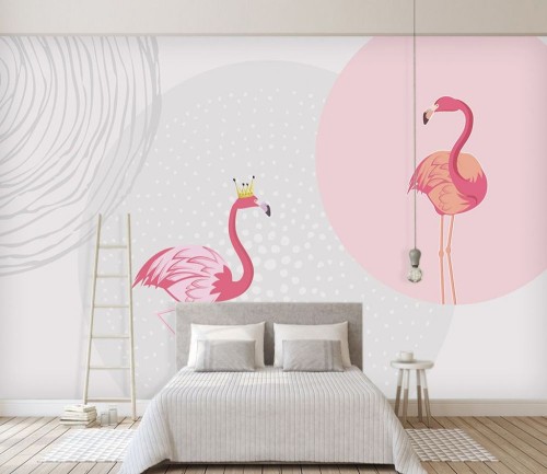 FototapetaDuże flamingi