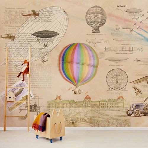 Fototapeta Balon na gorące powietrze, diagram i ilustracja