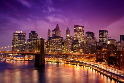 Fototapeta Brooklyn Bridge nad Manhattanem