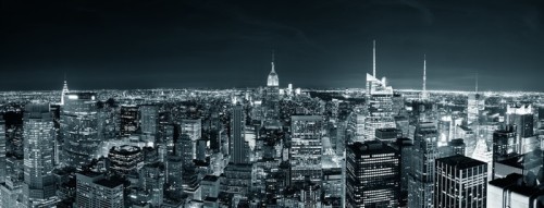 Fototapeta New York City Manhattan skyline w nocy