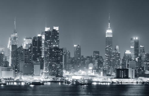 Fototapeta New York City Manhattan w czerni i bieli