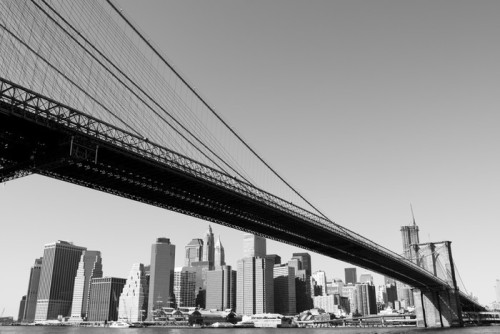 Fototapeta Manhattan Bridge i niższe Manhattan Skyline, New York City