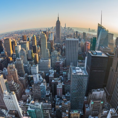 Fototapeta Widok z lotu ptaka Manhattanie w Nowym Jorku