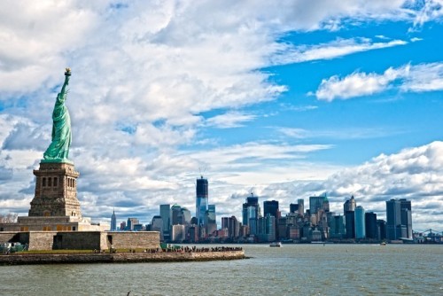 Fototapeta Statua Wolności i Manhattan Skyline, New York City. USA.