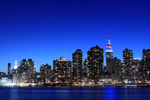 Fototapeta Midtown Manhattan skyline w nocy, New York City