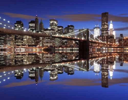 Fototapeta Brooklyn Bridge w nocy, New York City