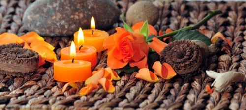 Fototapeta Rose i świece