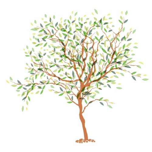 Fototapeta Tree. Pień i liście w osobnych warstwach. Wektor illustrati