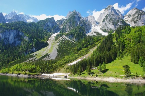 Fototapeta Widok na alpejskie jezioro Gosausee, Austriackie Alpy