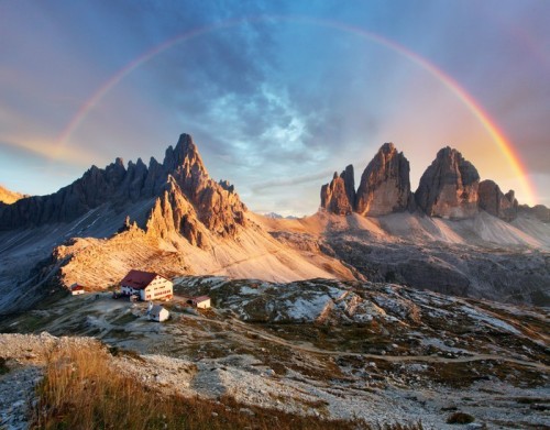 Fototapeta Dolomity górskich we Włoszech na zachód słońca - Tre Cime di Lavaredo