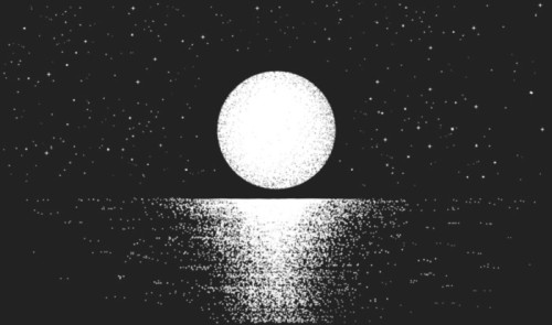 Fototapeta Widok na księżyc w pełni w nocy na sea.lunar odbicie na tle water.vector