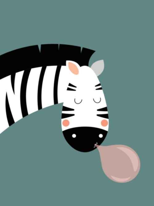 Fototapeta Zebra z gumą do żucia