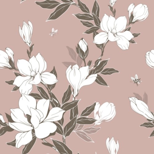 Fototapeta Vintage kwiaty magnolii i pąki. wzór. ilustracji wektorowych