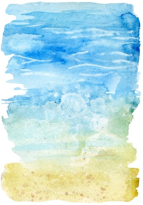 Fototapeta Ilustracja akwarela plaży