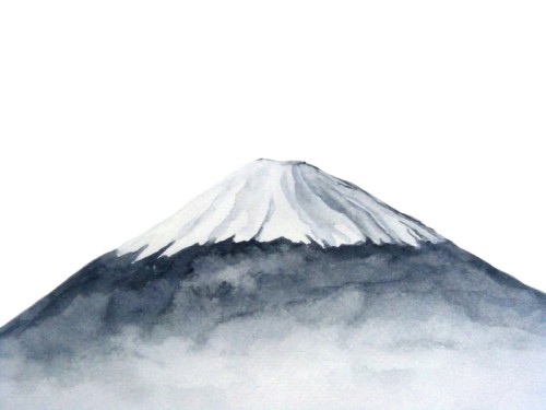Fototapeta Akwarela fuji japoński mountain.hand ilustracja na białym tle