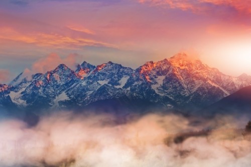 Fototapeta Piękny i kolorowy widok na Tatry