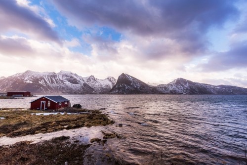 Fototapeta Widok krajobrazu na Lofotach w Norwegii