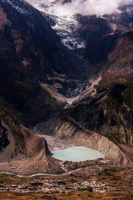 Fototapeta Jezioro w górach, annapurna wokół, napal
