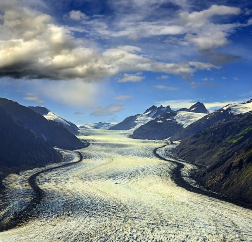 Fototapeta Widok piękny lodowiec łososia, w pobliżu granicy południowej Alaski i Kanady, British Columbia