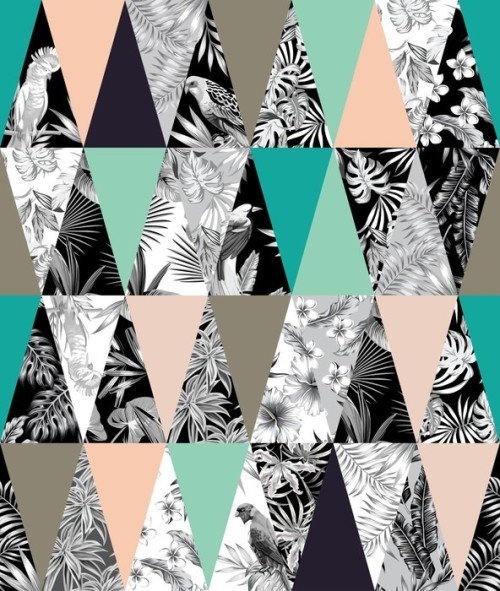 Fototapeta Tropikalne patchwork bezszwowe tło