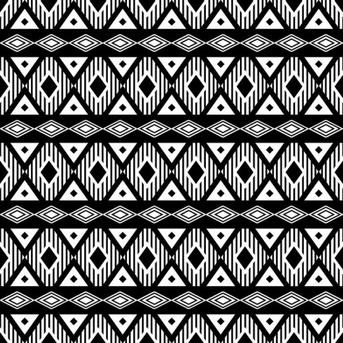 Fototapeta Trendy bez szwu czarno-biały wzór. Nowoczesny styl boho, etnicznej, geometryczny. Modny wzór na ubrania, owijaniem tle. Wektor.