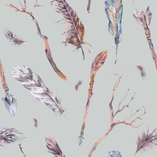 Fototapeta Akwarela szwu w stylu boho