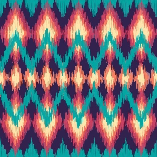 Fototapeta Wektor kolorowy wzór bez szwu Ikat etnicznych. Zygzak elementy graficzne.