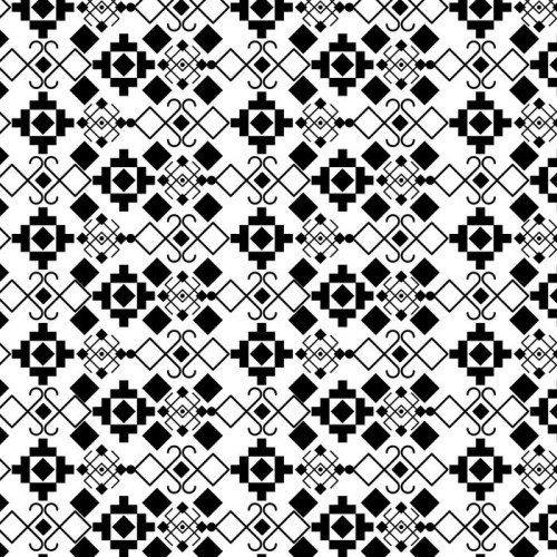 Fototapeta Boho stylu czarno-białe tło projektu. Bohemic dekoracji i rocznika wzór tapety tematem. ilustracji wektorowych
