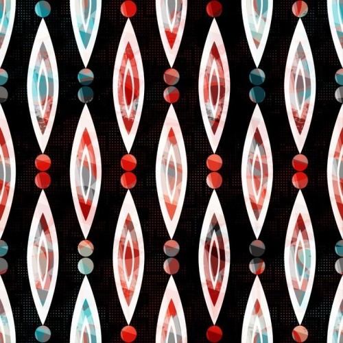 Fototapeta Abstrakcyjne geometryczne elementy na czarnym tle szwu wzór