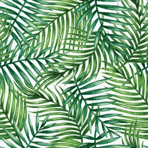 Fototapeta Watercolor tropical palm leaves seamless pattern. Vector illustration.