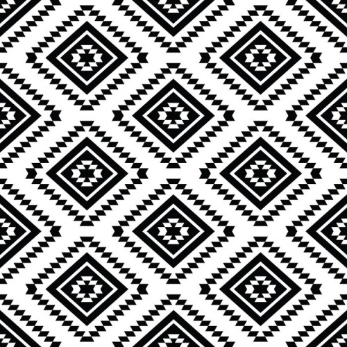 Fototapeta Tribal szwu - aztec czarne i białe tło