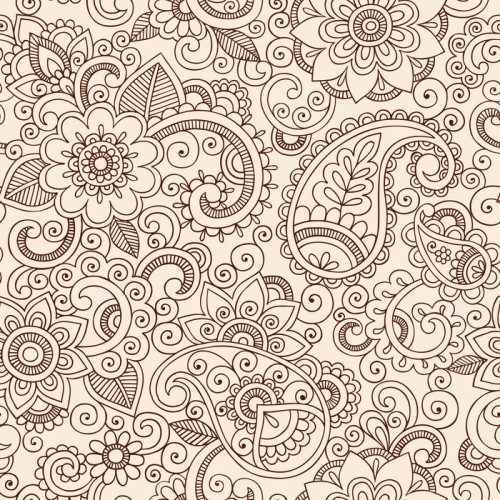 Fototapeta Ozdobny wzór paisley henna doodle wektora projektu