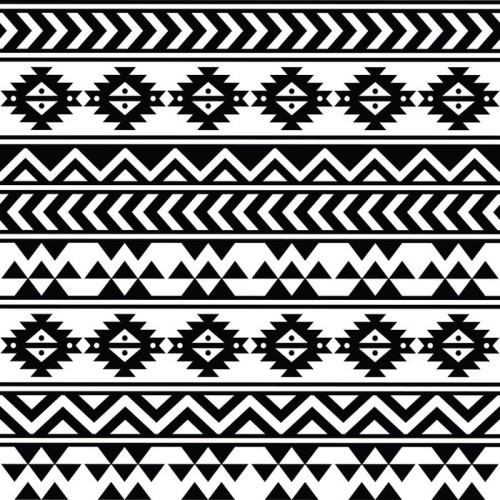 Fototapeta Aztec tribal powtarzalne czarno-biały wzór