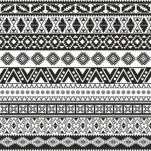 Fototapeta Tribal szwu - aztec czarne i białe tło