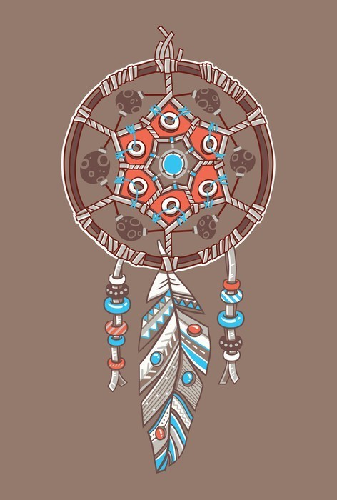 Fototapeta Dream catcher z komet. Wektor pocztówka