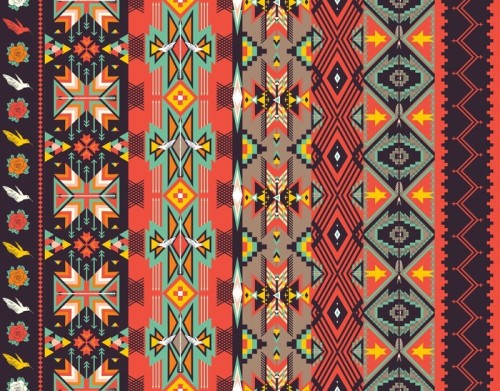 Fototapeta Aztekowie szwu na gorącym kolorze