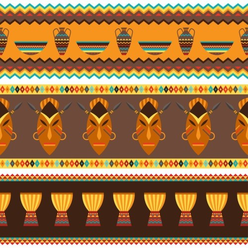 Fototapeta Etnicznych African abstrakcyjne geometryczne szwu wzór tkaniny.