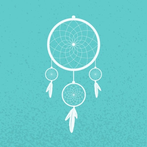Fototapeta Dreamcatcher na turkusowym tle