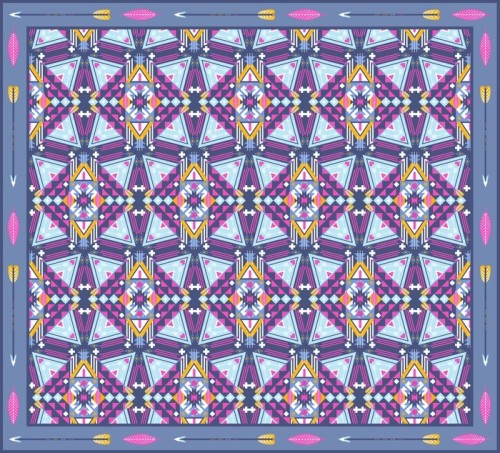 Fototapeta Jednolite kolorowe aztec wzór geometryczny