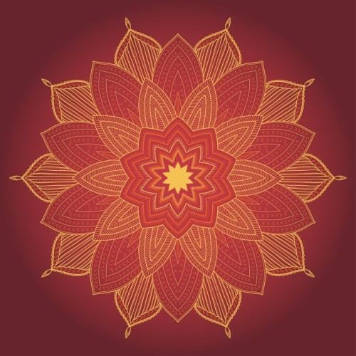 Fototapeta Mandala. piękne ręcznie rysowane kwiatu.