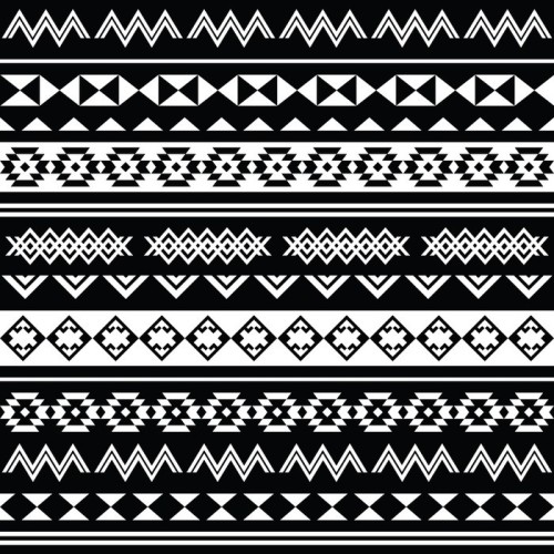 Fototapeta Aztec tribal powtarzalne czarno-biały wzór
