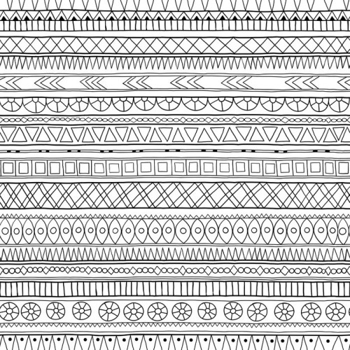 Fototapeta Oryginalny wzór tribal doddle etnicznych.