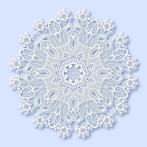 Fototapeta Ornament koronki koło, okrągły wzór dekoracyjny geometryczny serwetka